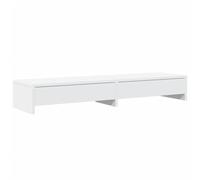 vidaXL Support de moniteur avec tiroirs blanc bois d'ingénierie, support d'écran, étagère de moniteur, base de moniteur 854670