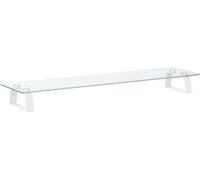 Monitorstandaard 80x20x8 cm gehard glas en metaal wit374217