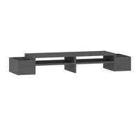 vidaXL Support d'écran Gris 100x27,5x15 cm Pin massif