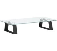 vidaXL Support de moniteur noir 40x20x8 cm verre trempé et métal