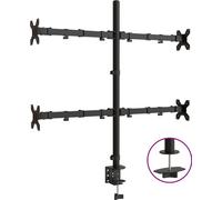 vidaXL Support d'écran noir acier VESA 75/100 mm