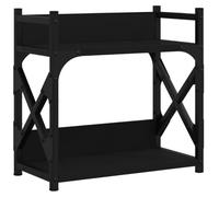 vidaXL Support d'Imprimante à 2 Niveaux, Étagère d’Imprimante avec Pieds, Meuble pour Scanner avec Rangement, Organisation de Bureau, Noir Bois d'Ingénierie