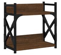 Support d'imprimante - vidaXL - 2 niveaux - Bois d'ingénierie - Métal - Marron 40x20x40 cm