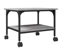 vidaXL Support d'imprimante 2 niveaux avec rangement, roulettes, organisateur de dossiers Sonoma gris