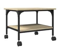 vidaXL Support d'Imprimante à 2 Niveaux, Table d’Impression avec Rangement, Chariot avec roulettes, Organisateur de Dossiers, Chêne Sonoma, 842282