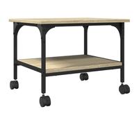 vidaXL Support d'Imprimante à 2 Niveaux, Table d’Impression avec Rangement, Chariot avec roulettes, Organisateur de Dossiers, Chêne Sonoma, 842282