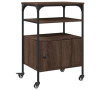 vidaXL Support d'imprimante à 3 niveaux chêne marron 50x40x76 cm