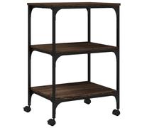 vidaXL Support d'Imprimante à 3 Niveaux, Table d’Impression avec Rangement, Chariot avec roulettes, Organisateur de Dossiers, Chêne Marron