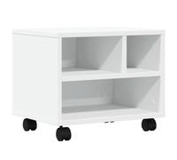 vidaXL Support d'imprimante avec roulettes Blanc 41x32x34,5 cm, Table d'imprimante, Table d'imprimante d'ordinateur, Support d'imprimante avec Rangement