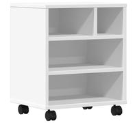 vidaXL Support d'imprimante avec roulettes Blanc 41x32x48 cm, Table d'imprimante, Table d'imprimante d'ordinateur, Support d'imprimante avec Rangement