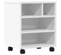 vidaXL Support d'imprimante avec roulettes Blanc 41x32x48 cm, Table d'imprimante, Table d'imprimante d'ordinateur, Support d'imprimante avec Rangement