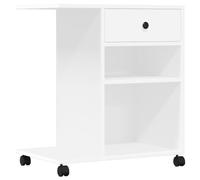 vidaXL Support d'imprimante avec roulettes et rangement Blanc 60x40x68,5 cm