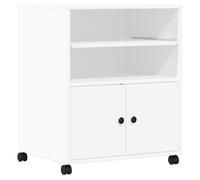 vidaXL Support d'imprimante avec roulettes Blanc 60x48x74 cm, Table d'imprimante, Table d'imprimante d'ordinateur, Support d'imprimante avec Rangement