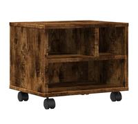 vidaXL Support d'imprimante avec roulettes chêne fumé 41x32x34,5 cm, Table d'imprimante, Table d'imprimante d'ordinateur, Support d'imprimante avec Rangement