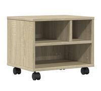 vidaXL Support d'imprimante avec roulettes chêne Sonoma 41x32x34,5 cm, Table d'imprimante, Table d'imprimante d'ordinateur, Support d'imprimante avec Rangement