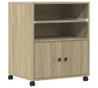 vidaXL Support d'imprimante 60x48x74 cm avec roulettes et rangement chêne sonoma