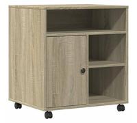 vidaXL Support d'imprimante avec roulettes Chêne Sonoma 60x50x67 cm