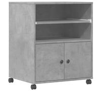 vidaXL Support d'imprimante avec roulettes gris béton 60 x 48 x 74 cm