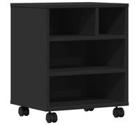 vidaXL Support d'imprimante avec roulettes Noir 41x32x48 cm, Table d'imprimante, Table d'imprimante d'ordinateur, Support d'imprimante avec Rangement
