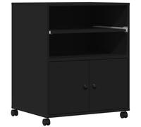 vidaXL Support d'imprimante avec roulettes noir 60x48x74 cm, table d'imprimante, table d'imprimante d'ordinateur, support d'imprimante avec rangement