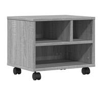 vidaXL Support d'imprimante Sonoma Gris avec roulettes et rangement 41×32×34,5 cm