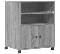 vidaXL Support d'imprimante Sonoma gris – avec roulettes et rangement – 60x48x74 cm