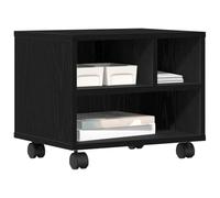 vidaXL Support d'imprimante avec Stockage Chêne Noir 41 x 32 x 34,5 cm, Bureau, Support Imprimante Rectangulaire Moderne, Bois, Gain de Place, Solution Multi-Usage