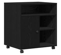 vidaXL Support d'imprimante avec Stockage Chêne Noir 60 x 50 x 67 cm, Support de Bureau Moderne, Station d’imprimante compacte, Meubles de Rangement Chic, Organisateur Pratique