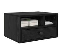 vidaXL Support d'imprimante avec tiroir Chêne Noir 40 x 32 x 24 cm, Mobilier de Bureau Moderne, Support rectangulaire en Bois, Rangement pour imprimante, Organiseur de Bureau élégant