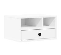 vidaXL Support d'imprimante Blanc 40x32x22,5 cm Bois d'ingénierie avec rangement