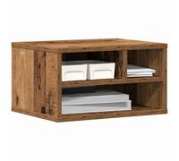vidaXL Support d'imprimante Bois ancien 40 x 32 x 22,5 cm, Support d'imprimante moderne, organiseur en bois rectangulaire, rangement de bureau, gain de place décoratif