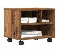 Support D'imprimante Vidaxl Avec Roues En Vieux Bois 41x32x33,5 Cm