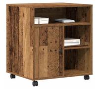 vidaXL Support d'imprimante avec stockage Bois ancien 60 x 50 x 67 cm sur roulettes