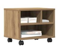vidaXL Support d'imprimante Chêne Artisan avec roues 41 x 32 x 33,5 cm