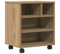 vidaXL Support d'imprimante chêne artisanal 41 x 32 x 48 cm, Accessoire de bureau, support mobile rustique pour imprimante, organisateur pratique, rangement fonctionnel