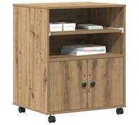 vidaXL Support d'imprimante Chêne artisanal 60 x 48 x 74 cm, Support de bureau moderne, étagère rectangulaire pour imprimante, solution de rangement pratique, bois d’ingénierie