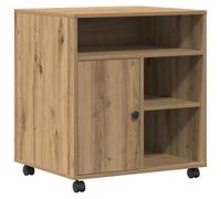 Vidaxl Support D'imprimante Avec Roulettes Chêne Artisanal 60x50x67 Cm