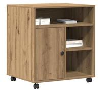 vidaXL Support d'imprimante 862283 Chêne Artisanal avec roulettes 60x50x67 cm