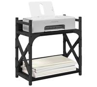 vidaXL Support d'imprimante Chêne Noir 40 x 20 x 40 cm, Support d'imprimante, Design Industriel, Shape rectangulaire, Rangement spacieux, Meuble Compact pour Bureau