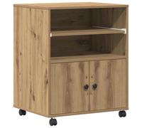 vidaXL Support d'imprimante sur roulettes Chêne Artisan 60x48x74 cm