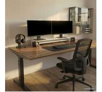 vidaXL Support écran 100x24x13 cm, 2 niveaux, Bois reconstitué, Blanc, Rehausseur de bureau avec rangement, Organisateur, 800333