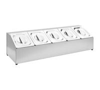 vidaXL Support Gastronorm avec 5 récipients GN 1/6 Acier inoxydable
