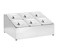vidaXL Support Gastronorm avec 6 récipients GN 1/6 Acier inoxydable
