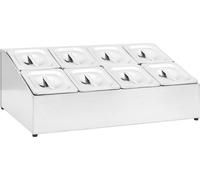 vidaXL Support Gastronorm avec 8 récipients GN 1/6 Acier inoxydable