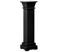 vidaXL Support Pilier Classique Carré pour Plantes Couloir Terrasse Chambre à Coucher Lieu du Mariage Extérieur Noir 17x17x66 cm MDF