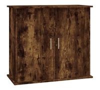 vidaXL Support pour Aquarium, Armoire pour Aquarium avec 4 Compartiments, Meuble de Base pour Aquarium avec Rangement Intérieur, Chêne Fumé Bois d'Ingénierie