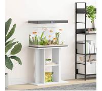 vidaXL Support pour aquarium, Blanc, 60x30x60 cm, Bois d’ingénierie, Meuble pour aquarium avec rangement 833567
