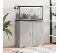 vidaXL Support pour aquarium Meuble de base 4 compartiments avec rangement intérieur Sonoma gris