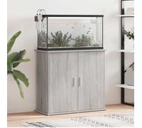 vidaXL Support pour aquarium Meuble de base 4 compartiments avec rangement intérieur Sonoma gris