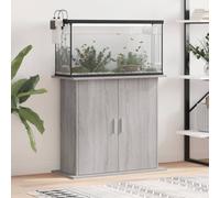 vidaXL Support pour aquarium 81×36×73 cm, bois d'ingénierie, 4 compartiments – Sonoma gris